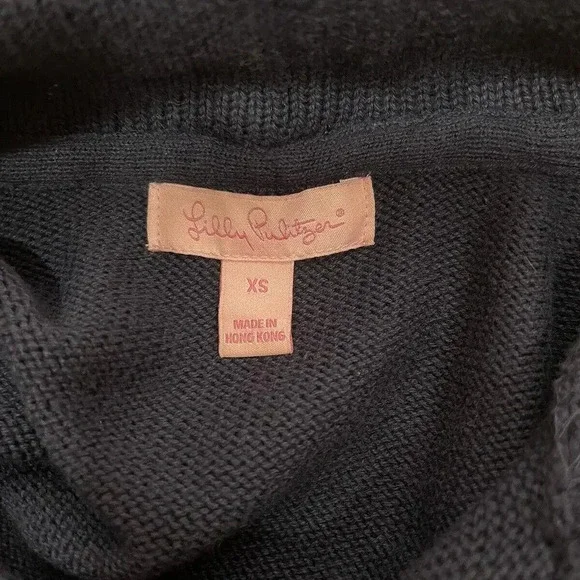 Lilly Pulitzer Navy Blue Knit Gold Button Sweater Size XS - Picture 3 of 4